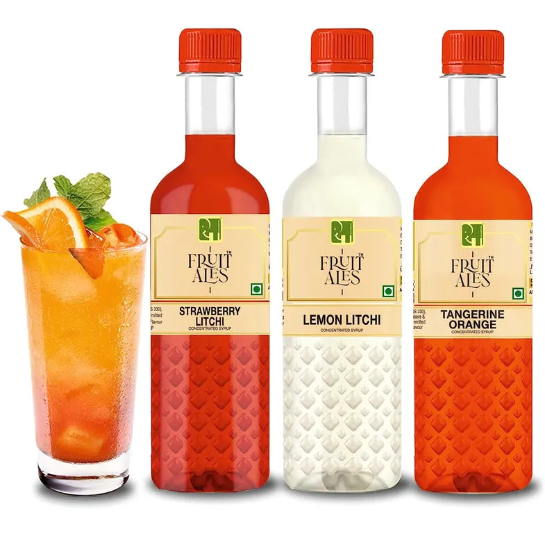 Mocktails Syrup - Strawberry Litchi, Orange Lemonade (3x300ml
