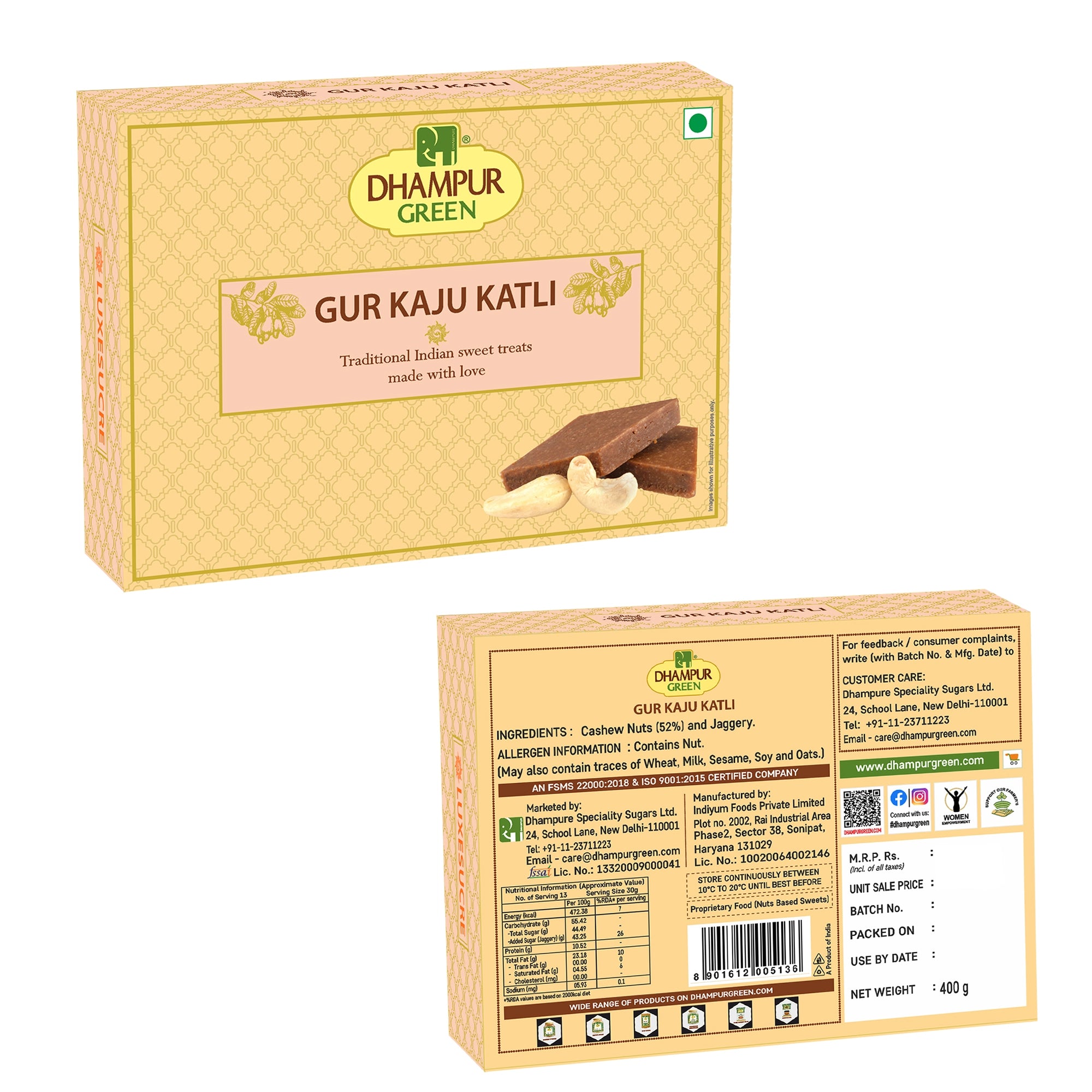 Jaggery Sweets Gift Combo – Free Desi Khand - Dhampur Green