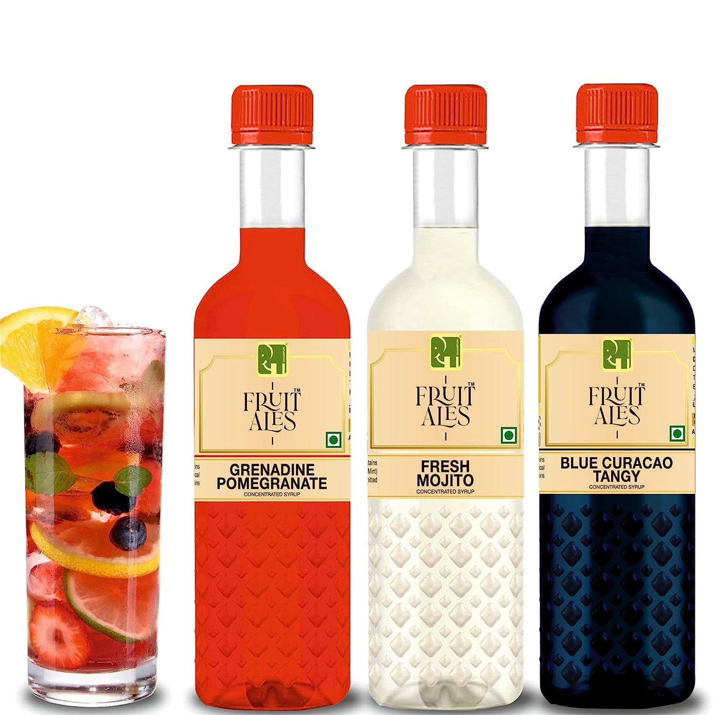 
                  
                    Mocktail Syrup Mixer - Blue Curacao, Fresh Mojito & Grenadine Pomegranate Flavouring Syrup - (3x300ml)
                  
                