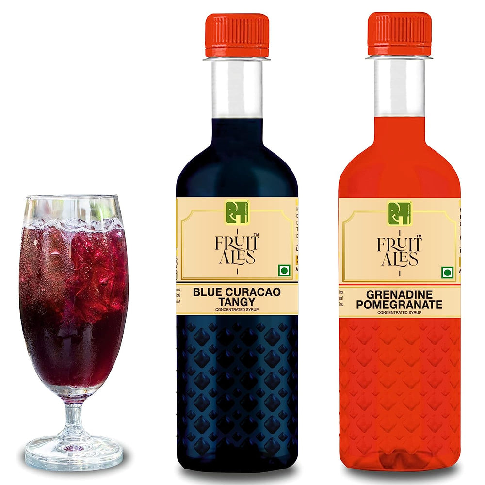 Mocktail Syrup Mixer - Blue Curacao & Grenadine Flavouring Syrup - (2x300ml)