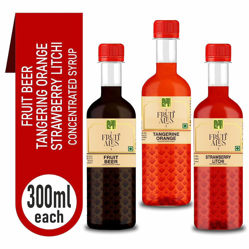 
                  
                    Mocktail Syrup Mixer Combo - Fruit Beer, Tangerine Orange & Strawberry Litchi Syrup - (3x300ml)
                  
                
