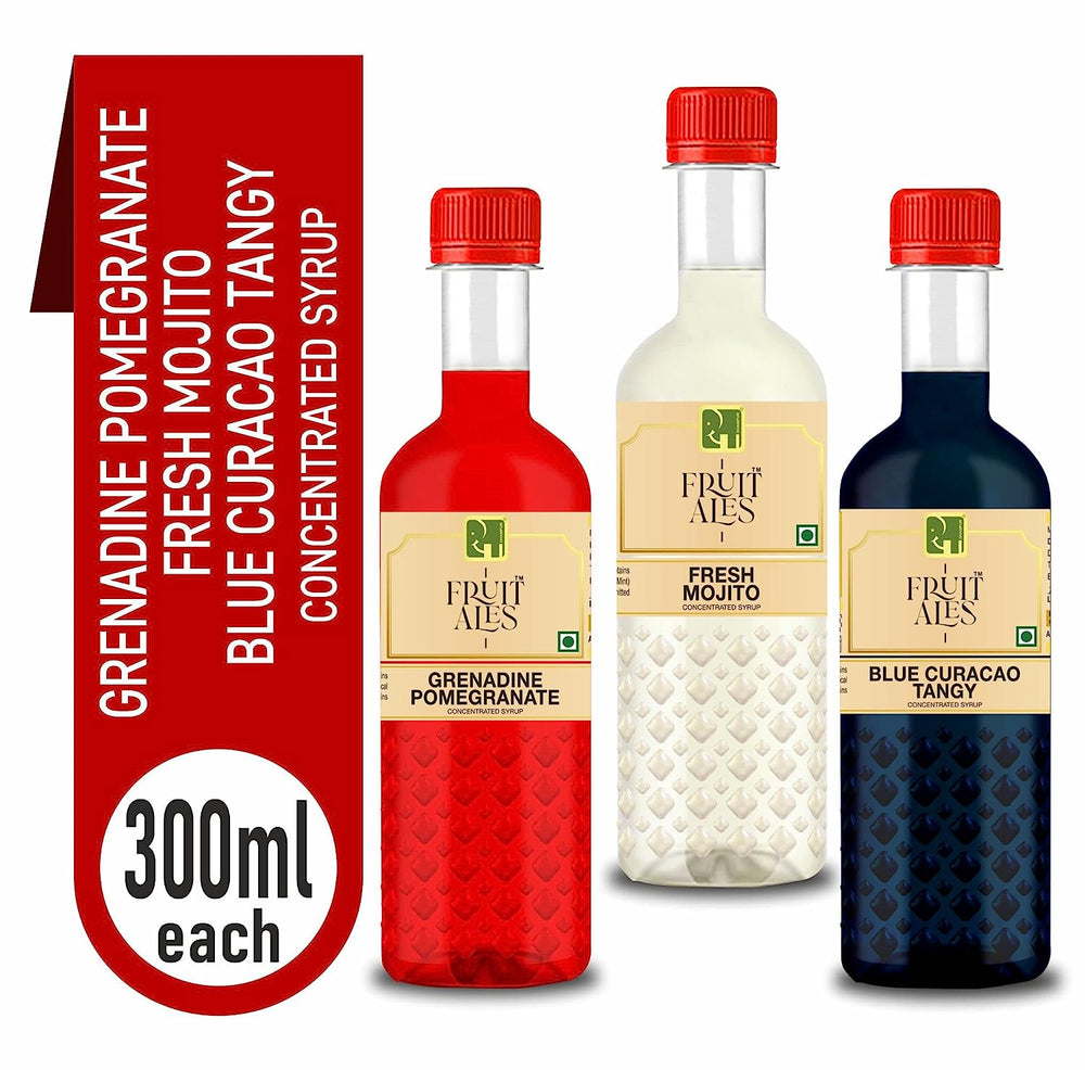 
                  
                    Mocktail Syrup Mixer - Blue Curacao, Fresh Mojito & Grenadine Pomegranate Flavouring Syrup - (3x300ml)
                  
                