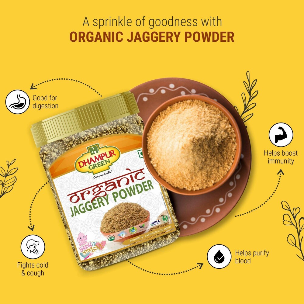 
                  
                    Dhampur Green Gur Natural Chemical Free Jaggery | Jaggery Pearls, Organic Jaggery Powder, and Brown Sugar, 700g
                  
                