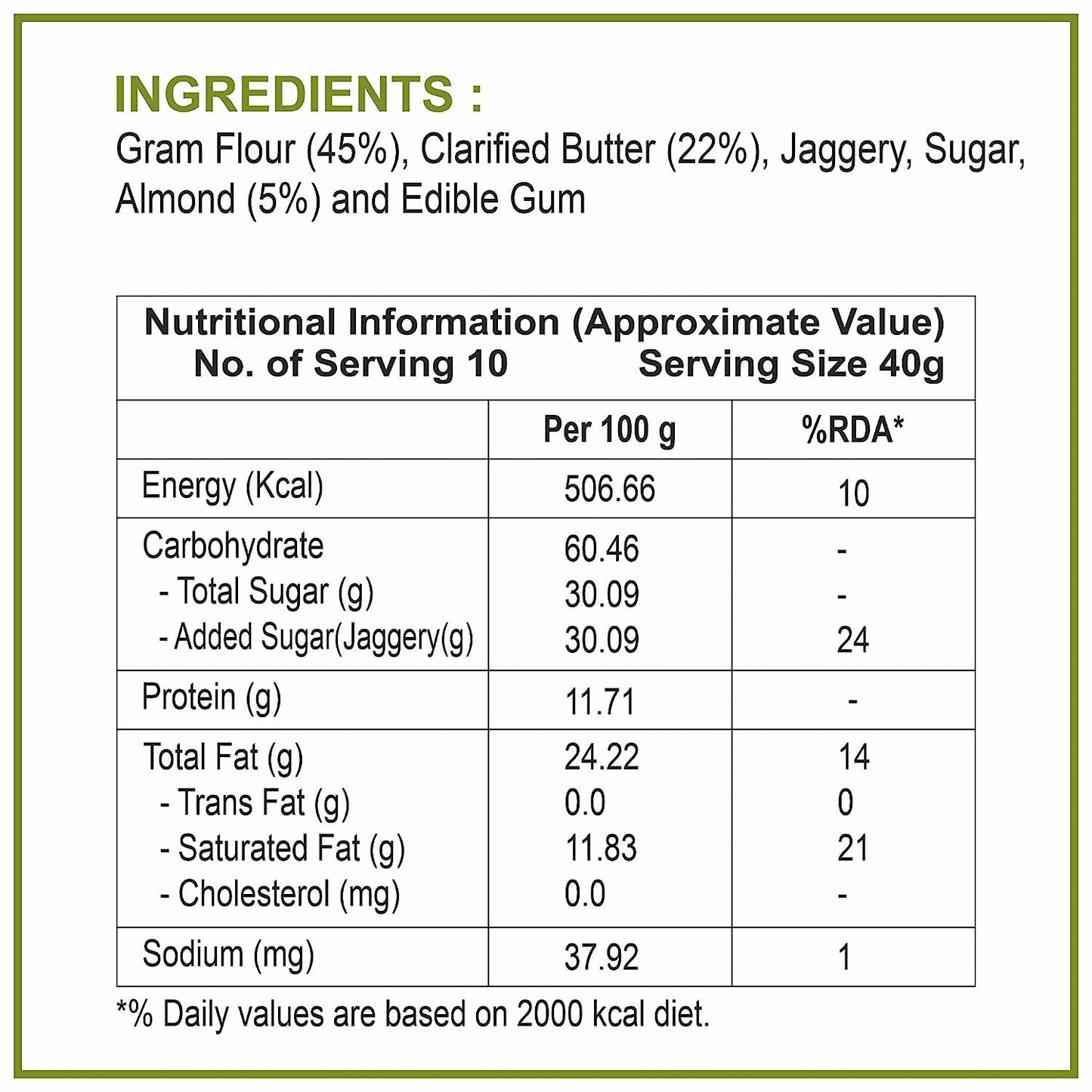 
                  
                    Gur Besan Barfi 400g Made with Kolhapuri Gur
                  
                