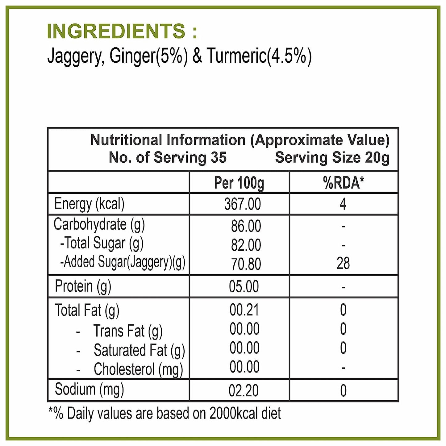 
                  
                    Haldi & Sonth Jaggery (Turmeric & Ginger) Powder 700g
                  
                