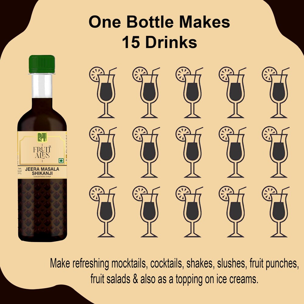 
                  
                    Jeera Masala Shikanji Mocktail Cocktail Vodka, Rum, Gin Mixer Syrup (3x300ml)
                  
                