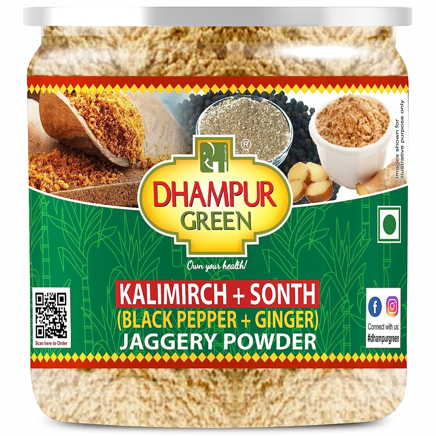 
                  
                    Dhampur Green Spiced Jaggery Powder | Natural Detox Jaggery Powder Combo, 1.1Kg
                  
                