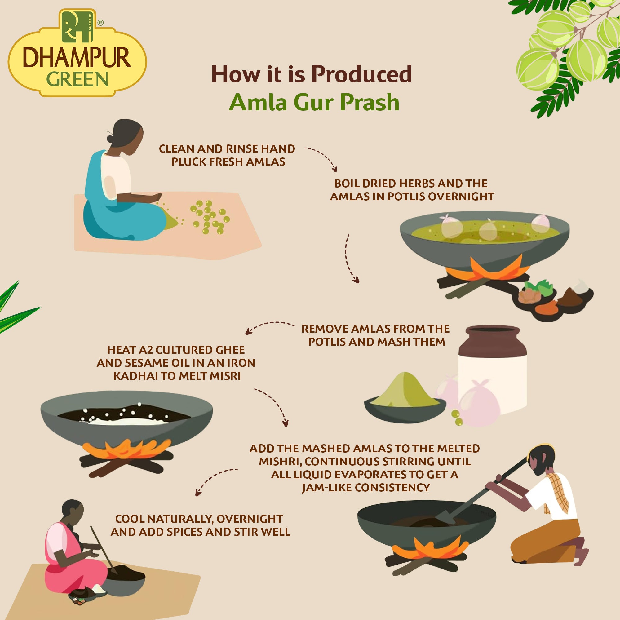 Amla Gur Prash 500gm Dhampur Green