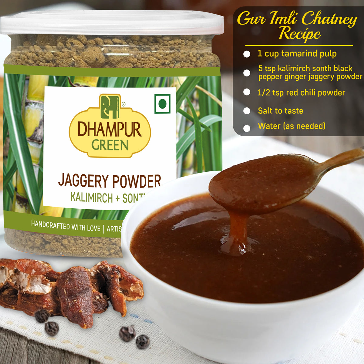 Block Jeggery Premium Spiced Jaggery & Organic Spice Powders | Dhampur Green