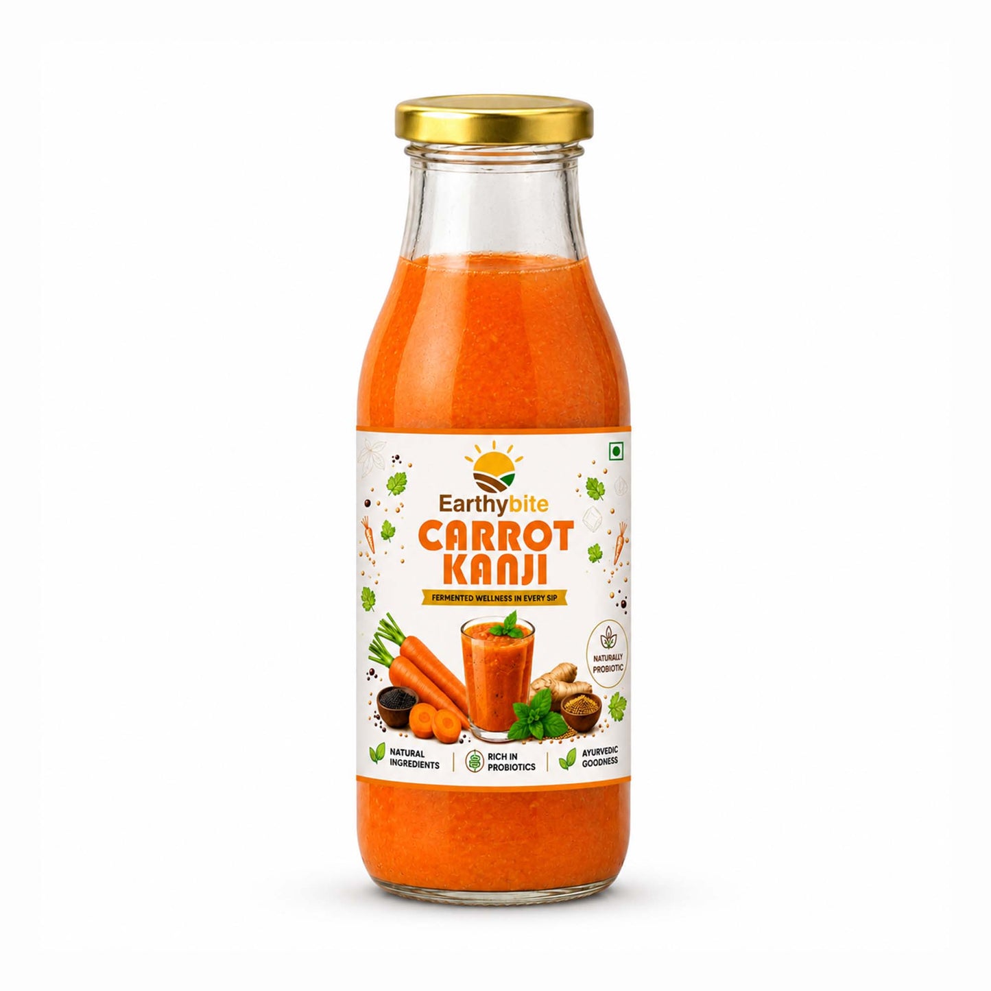 Earthy Bite Carrot Kanji loaded with fermented probiotics goods for gut health by Dhampur Green