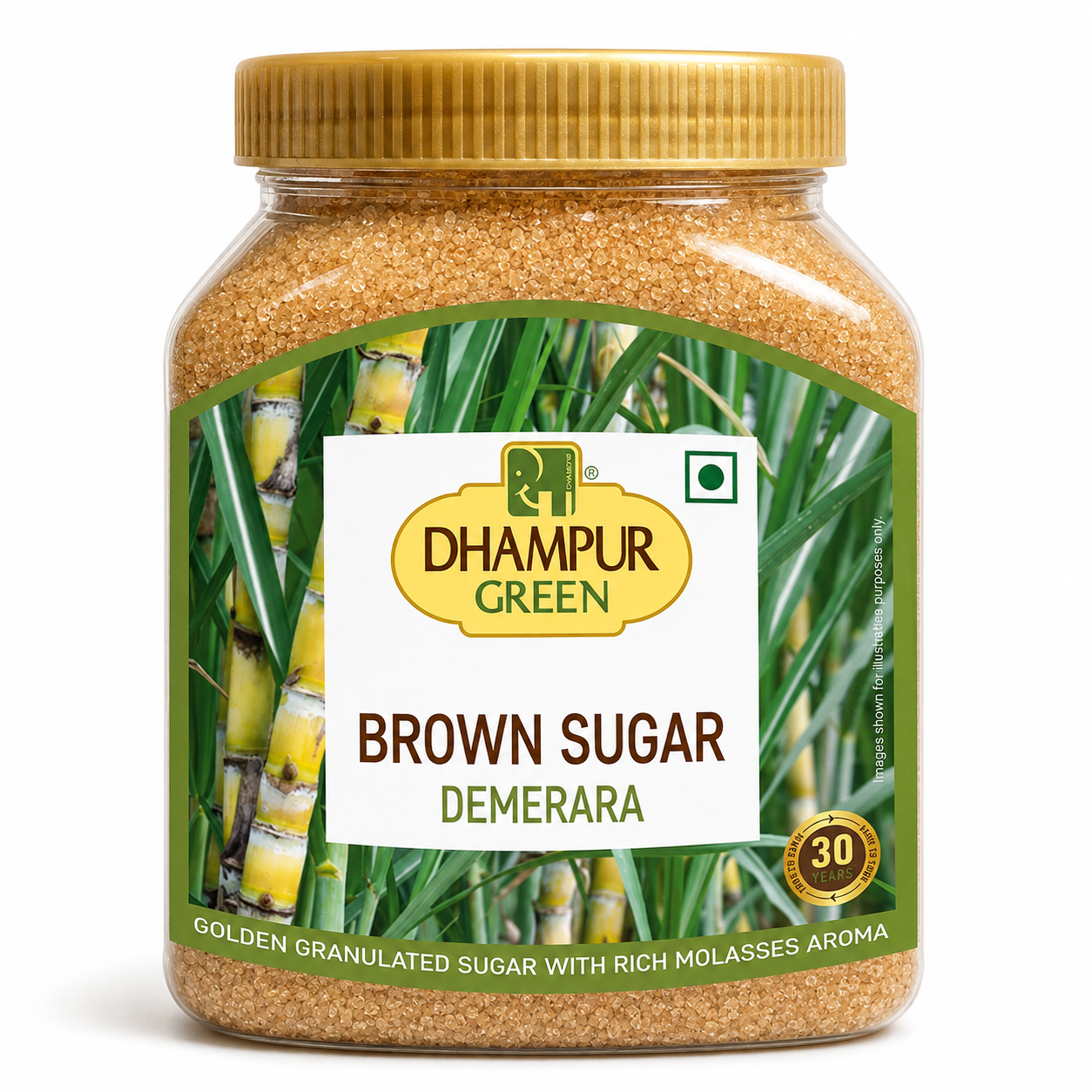 Dhampur Green Demerara Brown Sugar | Granulated Sugar | Rich Molasses | Cane Sugar