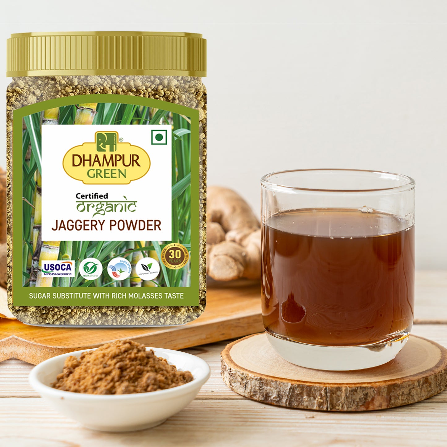 
                  
                    Dhampur Green Indian Sugar Batasha Batashe,  Prasad Dana,Jaggery Sprinkles & Organic Jaggery Powder Jar Combo for Puja Worship Sweet Mithaai,No added Chemical Color Preservatives,900g
                  
                