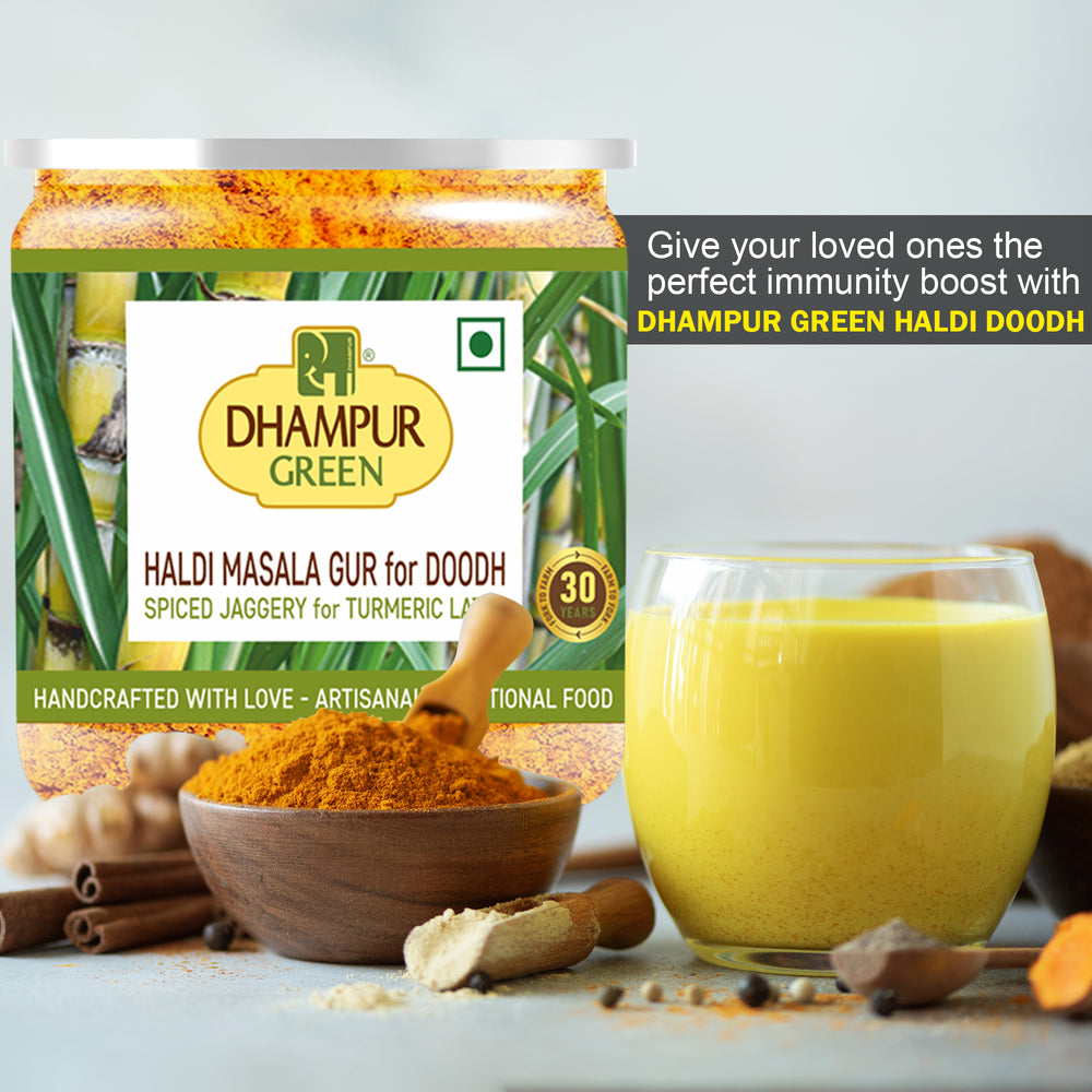 
                  
                    Dhampur Green Flavorful Wellness Combo-Spiced Gur, Haldi Masala Gur, Spiced Jaggery, Kalimirch-Sonth, Herbal Kadha Infusion for Kadha-1200G
                  
                