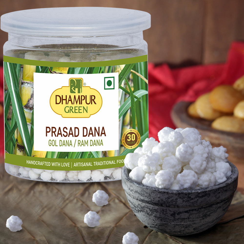 
                  
                    Dhampur Green Indian Prasad Dana Jar Combo for Puja Worship Sweet Natural Pure Traditional White Batasha, No added Chemical Color Preservatives,950G
                  
                