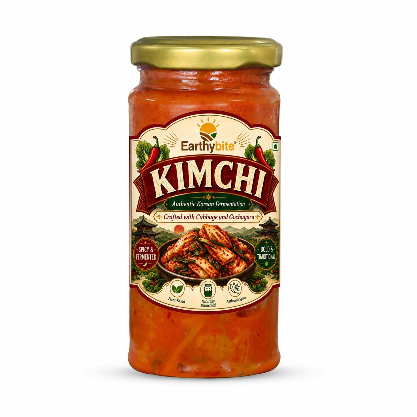 Earthy Bite Korean Kimchi loaded with fermented probiotics goods for gut health by Dhampur Green