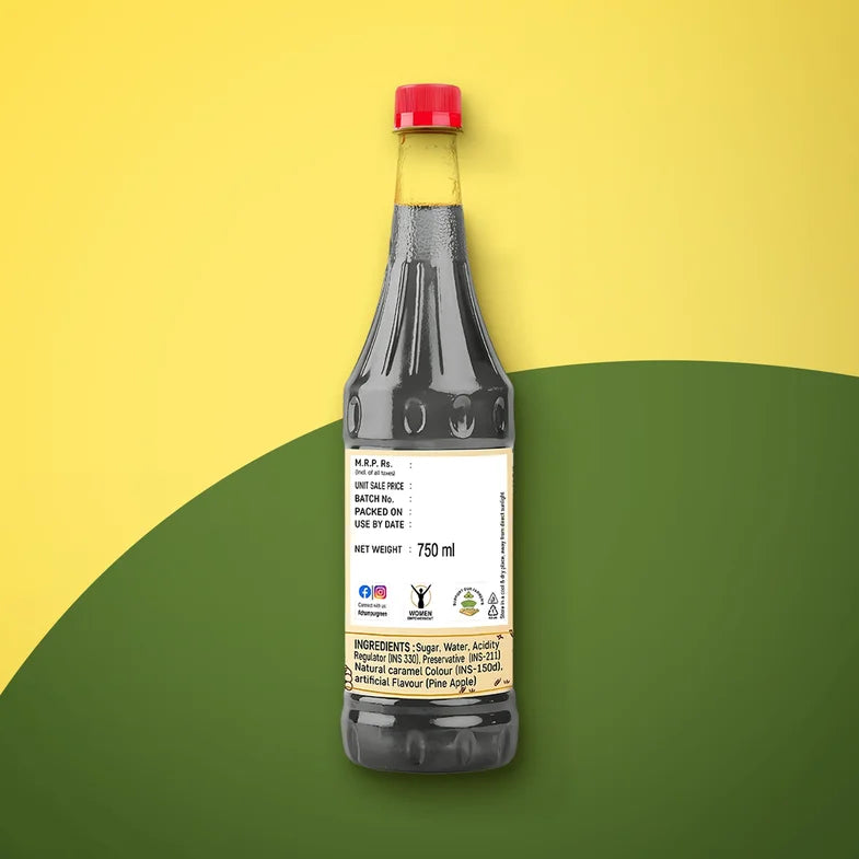 Pine Fruit Beer Mocktail Syrup, 735ml - Dhampur Green