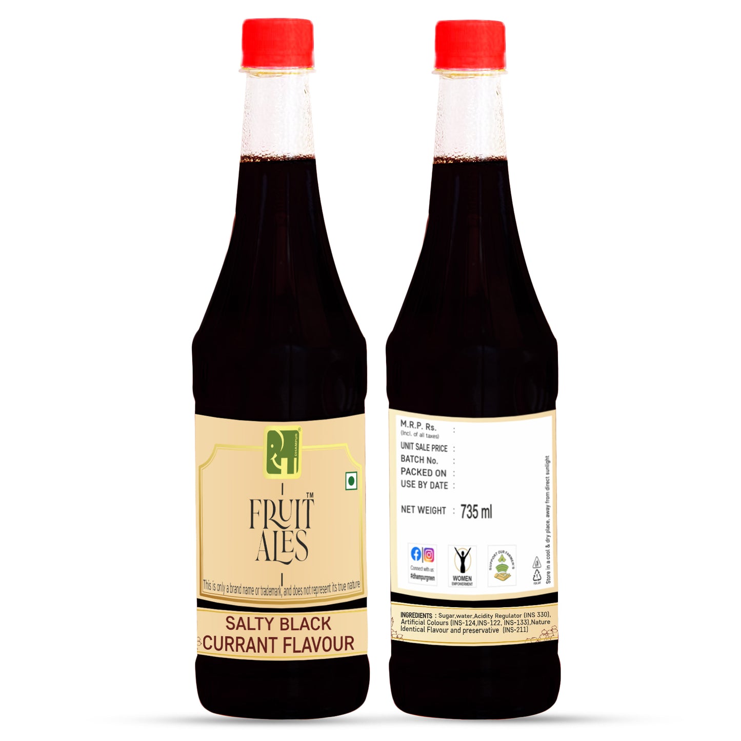 Buy Online Salty Black Currant Syrup 750 ML Dhampur Green buy-online-salty-black-currant-syrup-750-ml-dhampur-green