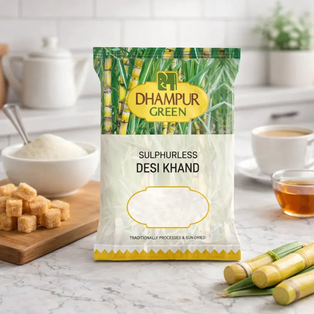 Sulphurless Desi Khand-1 kg – Pure, Natural Sweetener – Dhampur Green