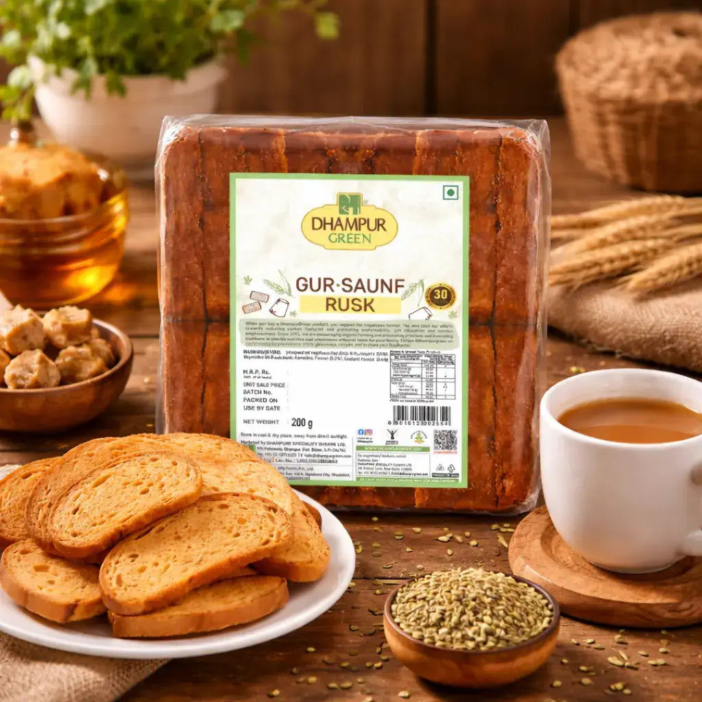 Gur Saunf Rusk 200gm – DhampurGreen Premium Rusks – Dhampur Green