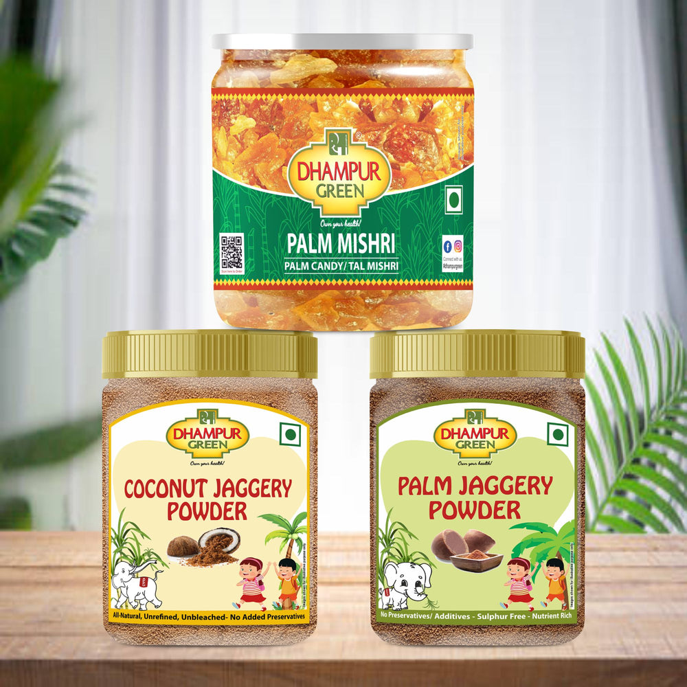 
                  
                    Combo Jaggery & Candy | Coconut Jagger Powder 250gm | Palm Jaggery Powder 250gm | Palm Mishri (Candy) 350gm
                  
                