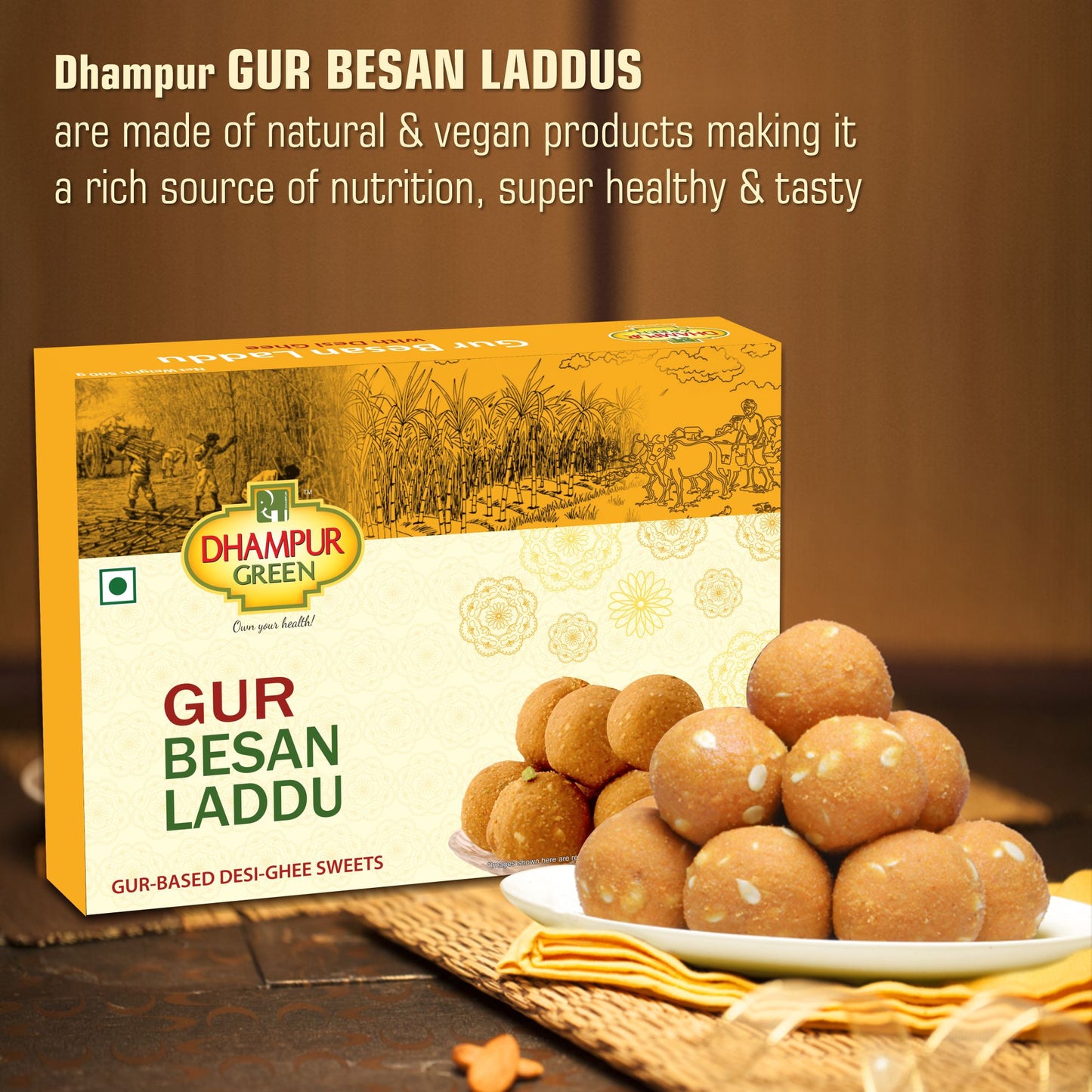 Gur Besan Laddu with Desi Ghee