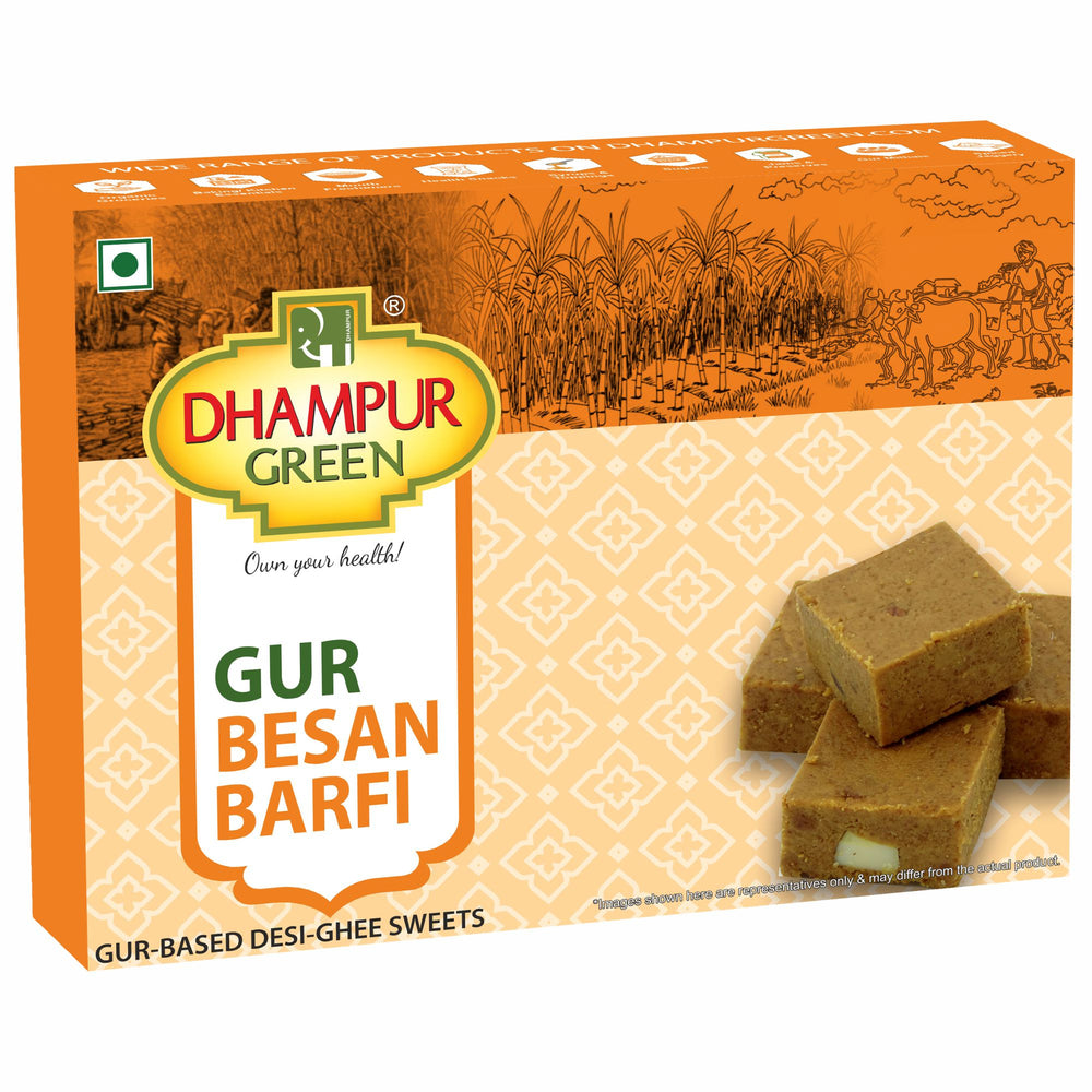 Gur Besan Barfi 400g Made with Kolhapuri Gur
