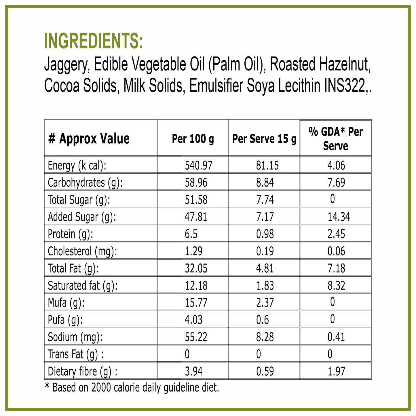 
                  
                    Hazelnut Cocoa Spread with Jaggery 300g
                  
                